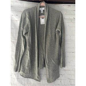 Magaschoni Wool Cashmere Light Grey Open Cardigan L NWT